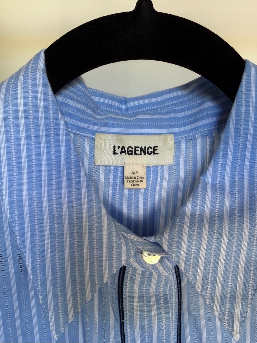 L'AGENCE Cosette Stripe High-Low Shirt | Size S - Picture 8 of 11